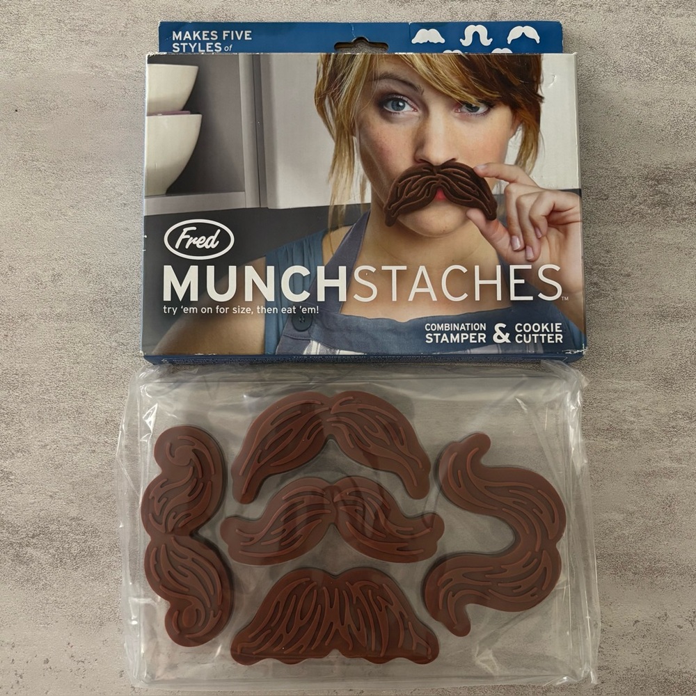 Fred Munchstaches Cookie Cutters NWT